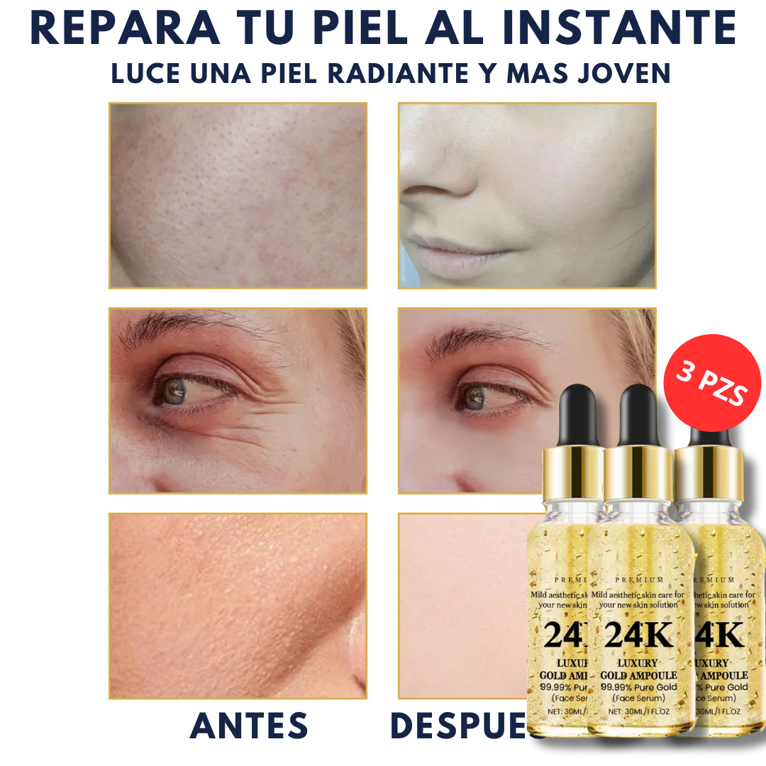 3X1 Suero de Oro - Glow Elixir Luce 10 años más joven 🌟 REGALO MASCARILLA DE ORO 24K 🌟