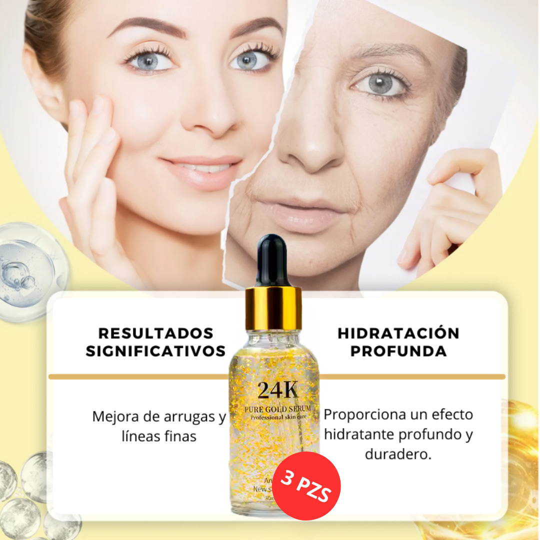 3X1 Suero de Oro - Glow Elixir Luce 10 años más joven 🌟 REGALO MASCARILLA DE ORO 24K 🌟