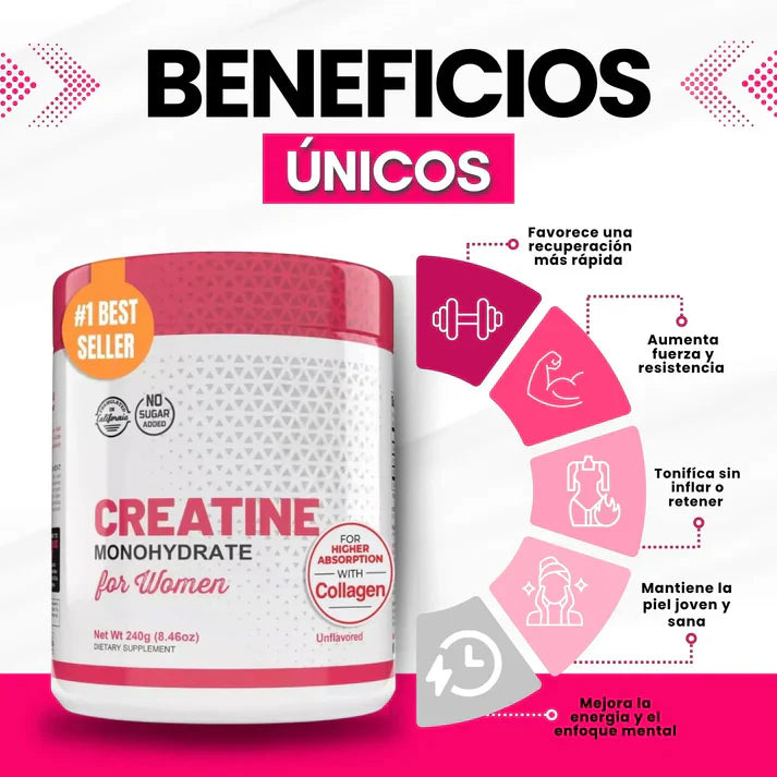 Creatina Femme Plus™ – Gluteos y piernas grandes + 🎁 Guía “10 Trucos Secretos para atraer a cualquier hombre” GRATIS + Envío Gratis